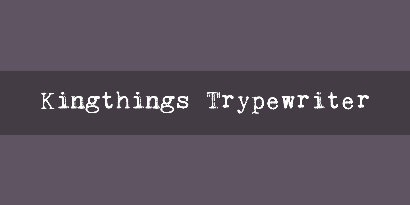 Kingthings Trypewriter Font preview